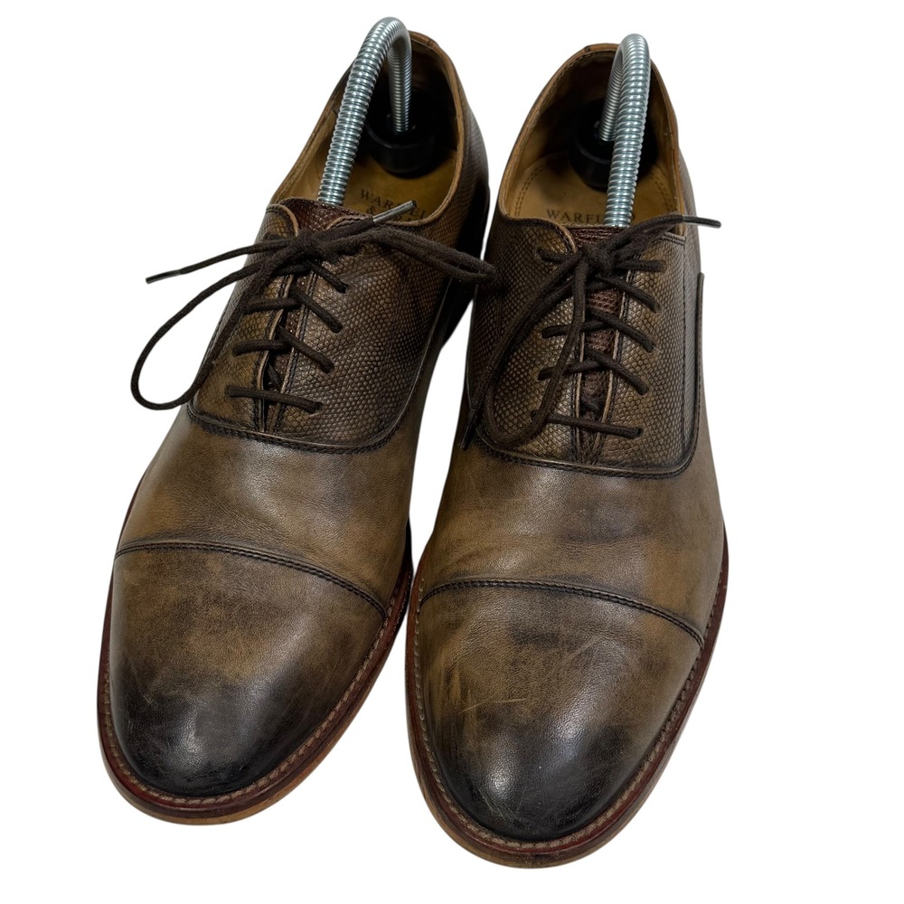 Warfield & Grand Logan Cap Toe Oxford Dress Shoes Men Brown Leather Size 9 - Picture 7 of 9